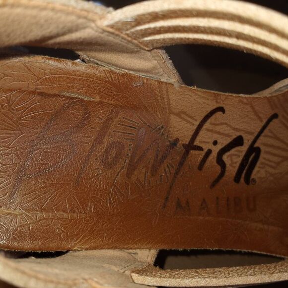 BLOWFISH MALIBU TAN WEDGE SANDAL SZ.7.5 GUC. - Picture 9 of 9